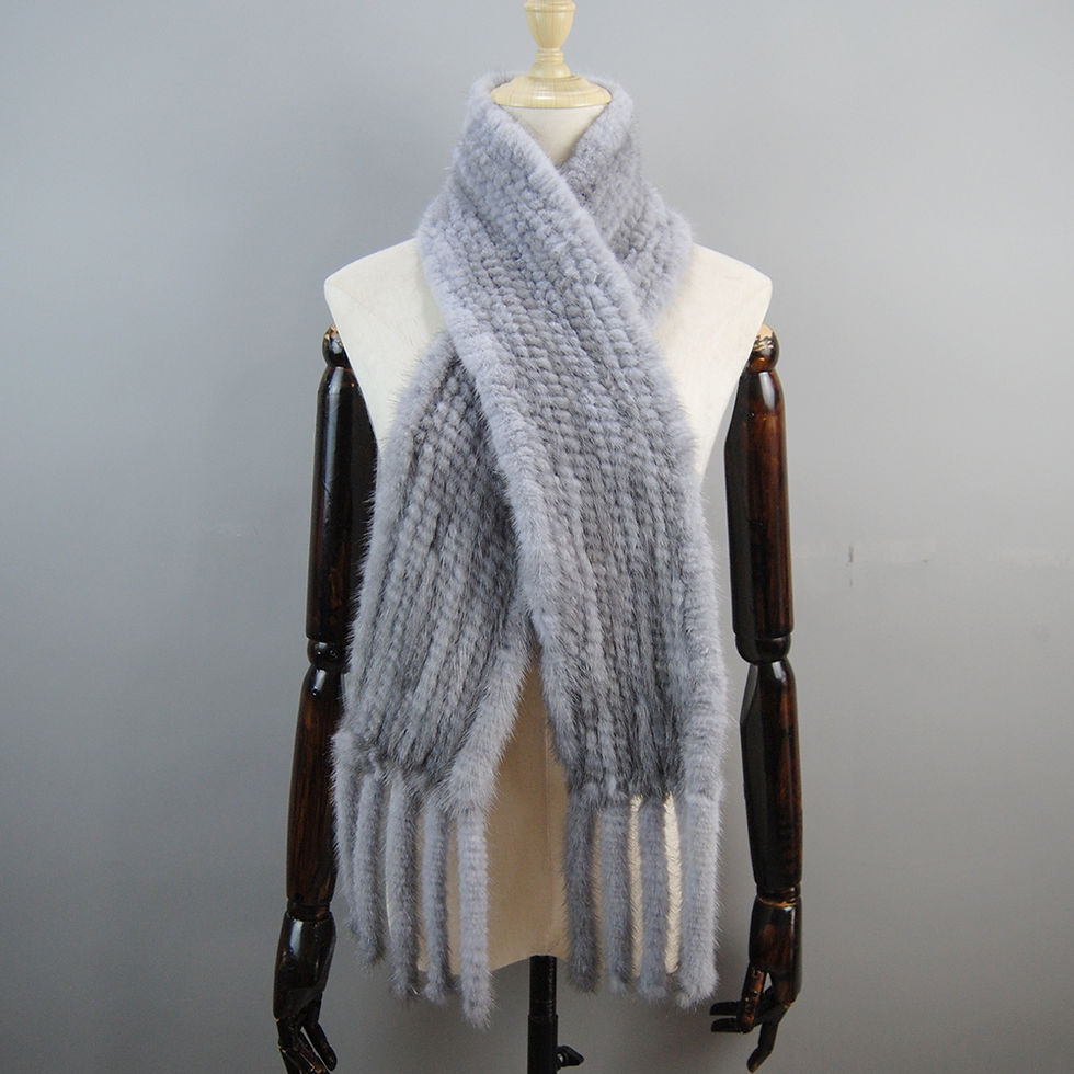 Thumbnail: Women Winter Warm Real Mink Fur Scarf 100% Genuine Real Mink Fur Muffler Lady F