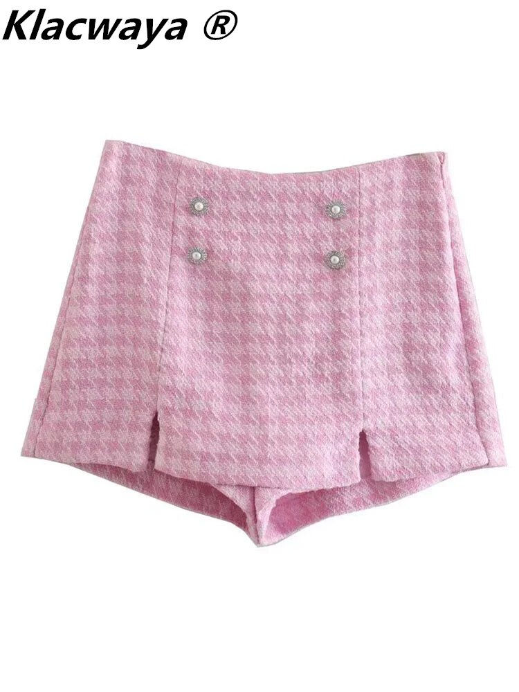 Thumbnail: Klacwaya Tweed Set 2 Piece Chic Blazer Women Suit Shorts Sets Women 2022 Suit W