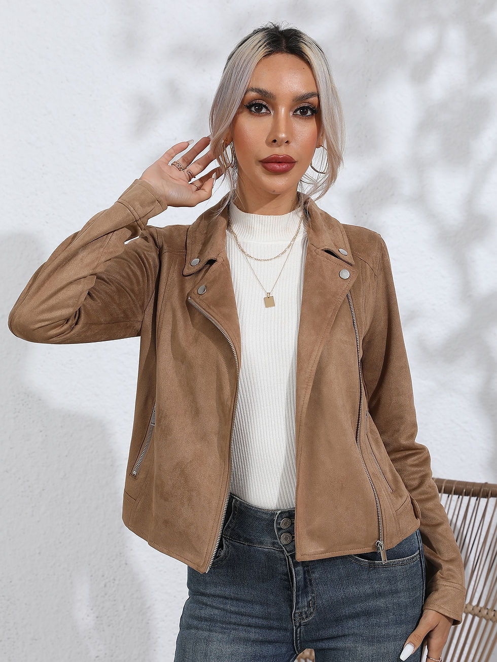 Sličica: RELISH NOLESS Zip Up Solid Moto Jacket