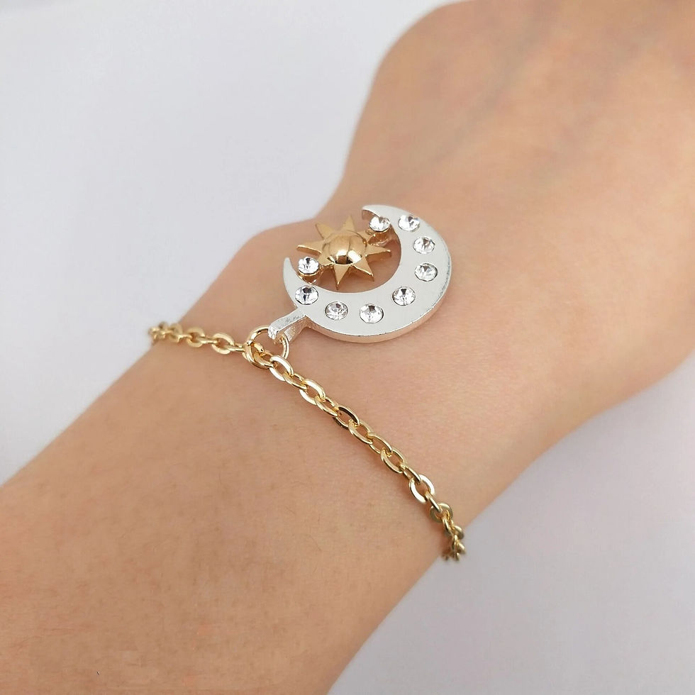 Thumbnail: hzew new Pair Of Celestial gold Sun And silver color Moon bracelet Best Friends