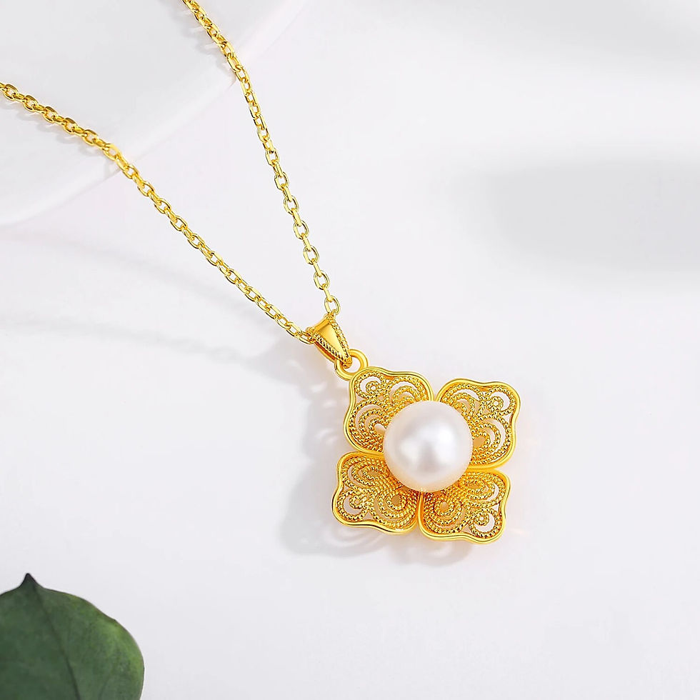 Miniaturebillede: Szjinao Freshwater Pearl Necklace 18k Real Gold 100%  Women With Certificate AU