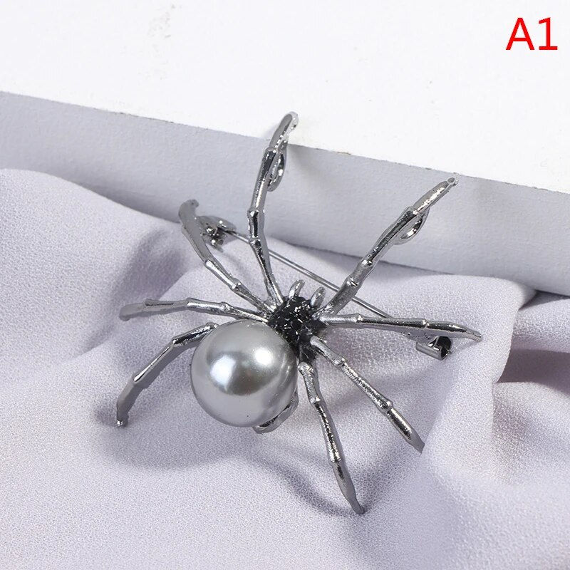 Miniaturbild: 1PC Hot New Quality Spider Rhinestone Pearl Insect Brooch Female Corsage Gift M