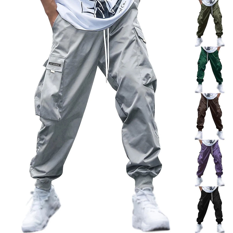 Thumbnail: Casual Cargo Trousers For Men Autumn Pocket Bunched Feet Sweatpants Pockets Ela