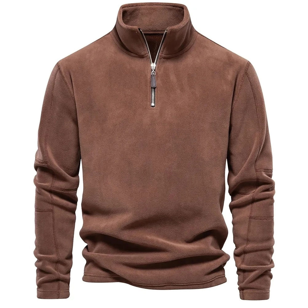 Miniatúra: New Autumn Winter Thicken Warm Fleece Jacket for Men Zipper Neck Pullover Brand