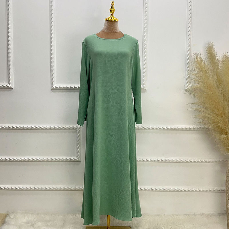 Hình thu nhỏ: New Abaya Under Dress Long Sleeve With Pockets High Quality Jazz Crepe EID Musl