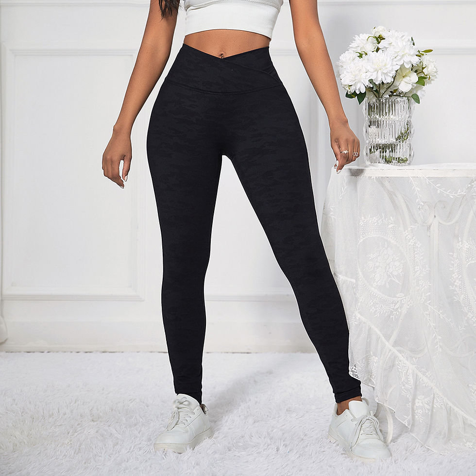 Miniaturbild: Shascullfites Melody X Cross Black Polyamide Camo V Shape Leggings Bum Lift Leg