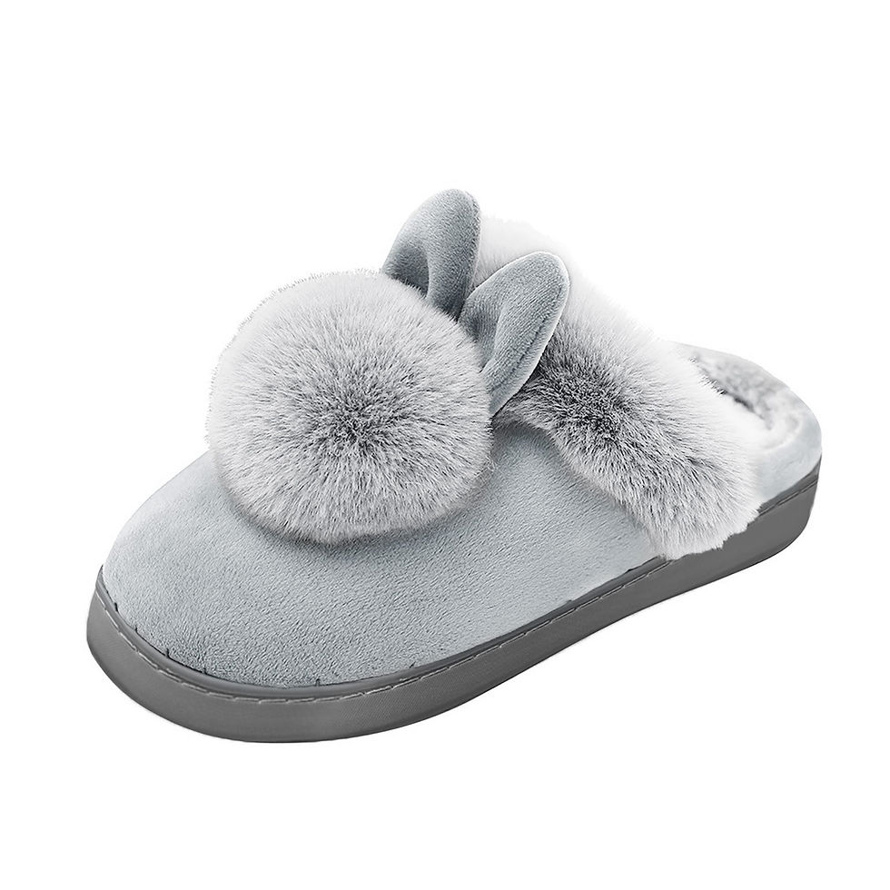 Miniaturebillede: Winter Warm Home Fur Slippers Womens Indoor Home Rabbit Shoe Furry Ears Footwea