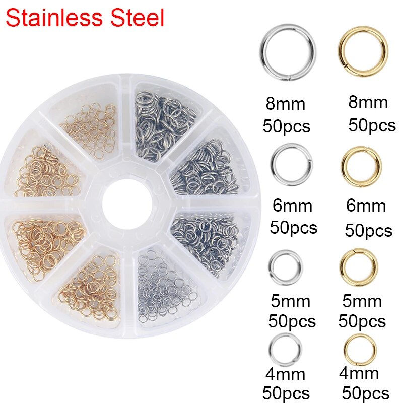 Μικρογραφία: Stainless Steel Lobster Clasps Jump Rings Necklace Making Gold Color Extender C