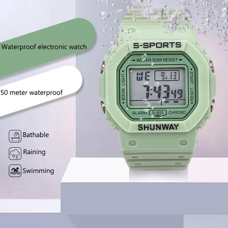 Thumbnail: UTHAI C08 Boys and Girls Student Electronic Watch Macaron Color Men's and Women