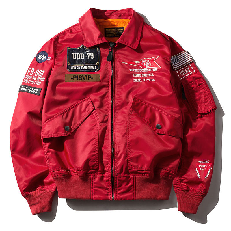 Thumbnail: New Hip Hop Jacket Men High Quality Thick Army Navy Military Motorcycle Ma-1 Av