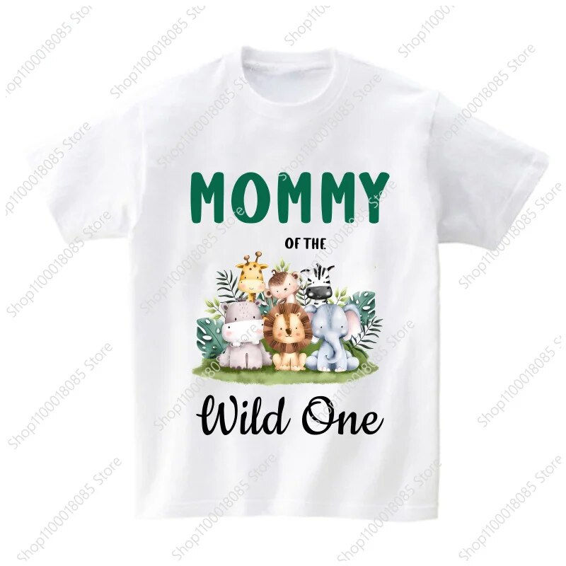 Thumbnail: Family Matching Zoo Animal Party Birthday Tshirt Wild One Clothes Kids Boy Shir