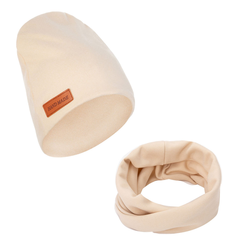 Thumbnail: 2Pcs/Lot Faux Cashmere Baby Turban Hats Scarf Set Newborn Kids Leather Stick Wi
