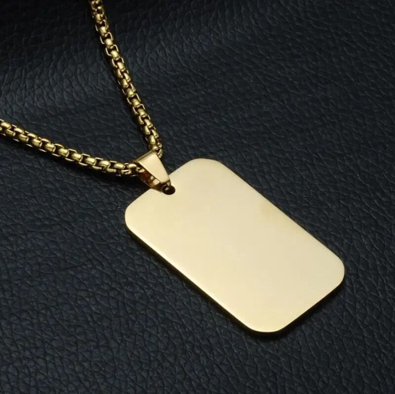 Thumbnail: Tricolor Army Brand Trendy Men\'s Titanium Steel Necklace Sweater Chain Jewelry
