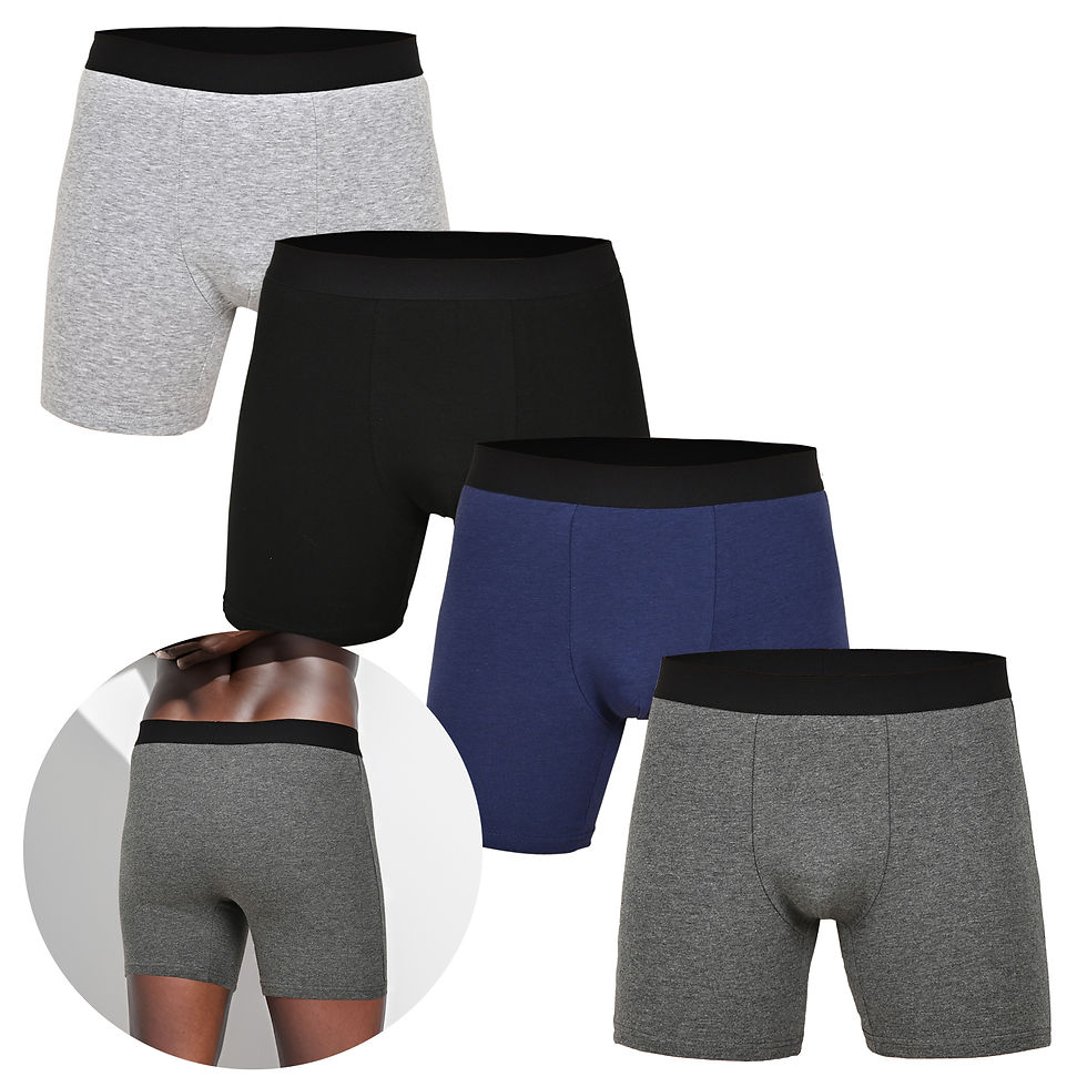 Thumbnail: 4pcs Pack Mid-Long Boxer Shorts Men Underwear Cotton Male Underpants for Men Se