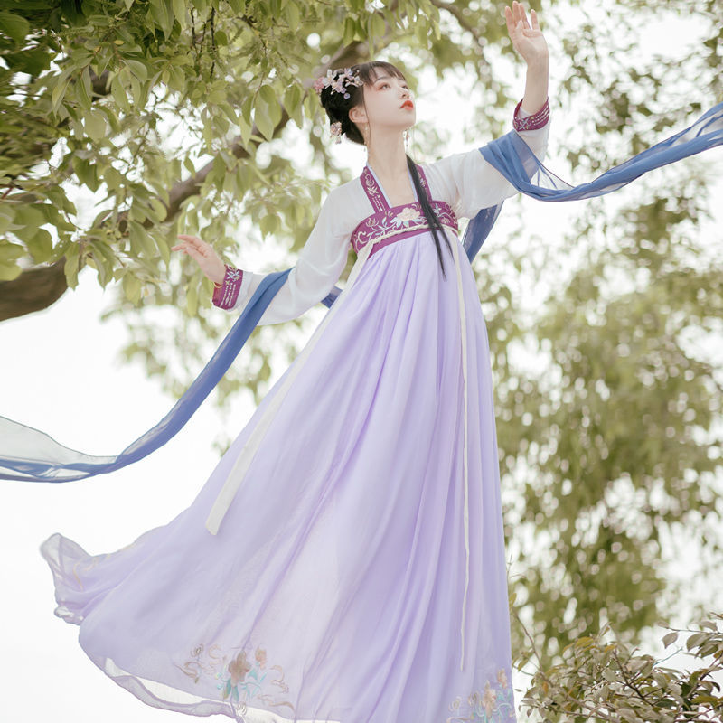 Miniatura: One-piece Embroidery Placket Chest-high Dress