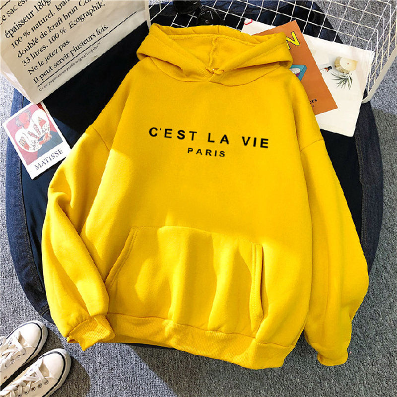 Thumbnail: Women Casual Print Loose Hoodies Spring Long Sleeve Hooded Sweatshirt Harajuku 