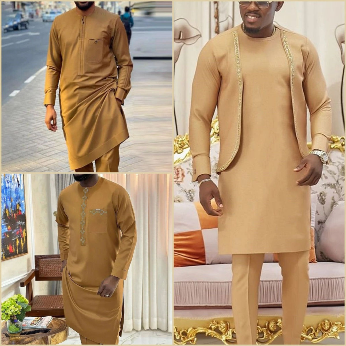 2024 Kaftan New In African Traditional Men's Set Luxury Elegant and Fashionable