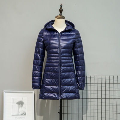 Thumbnail: S-7XL Women Long Down Jackets Ultra Light Hooded Duck Down Coat Portable Puffer