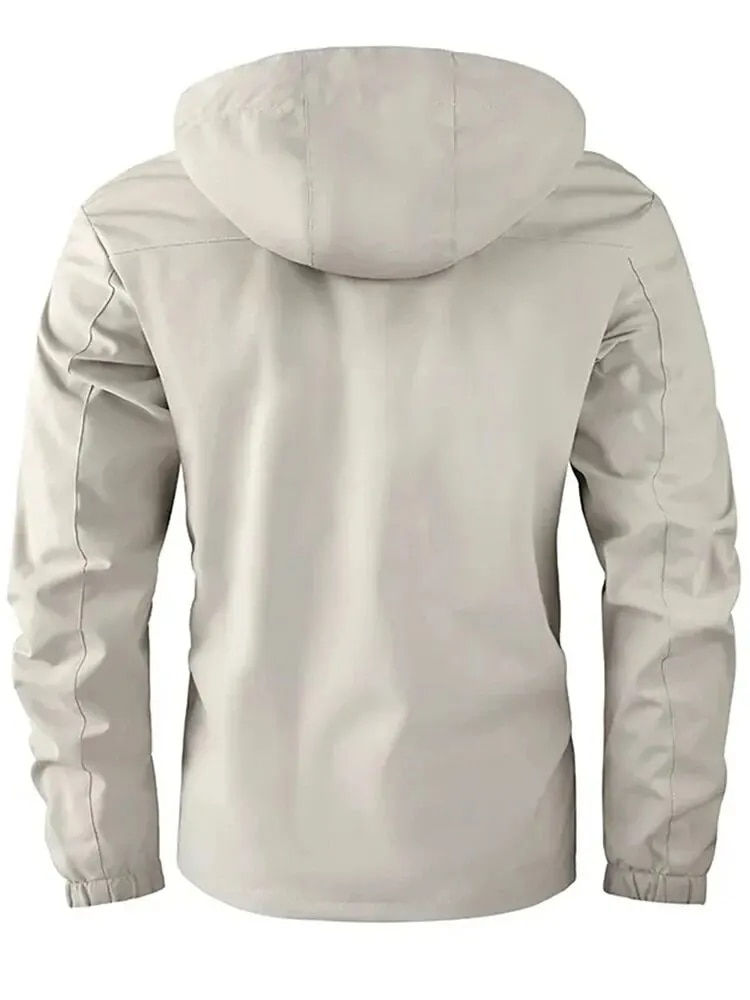 Thumbnail: Fashion Men's Casual Windbreaker Jackets Hooded Jacket Man Waterproof Outdoor S