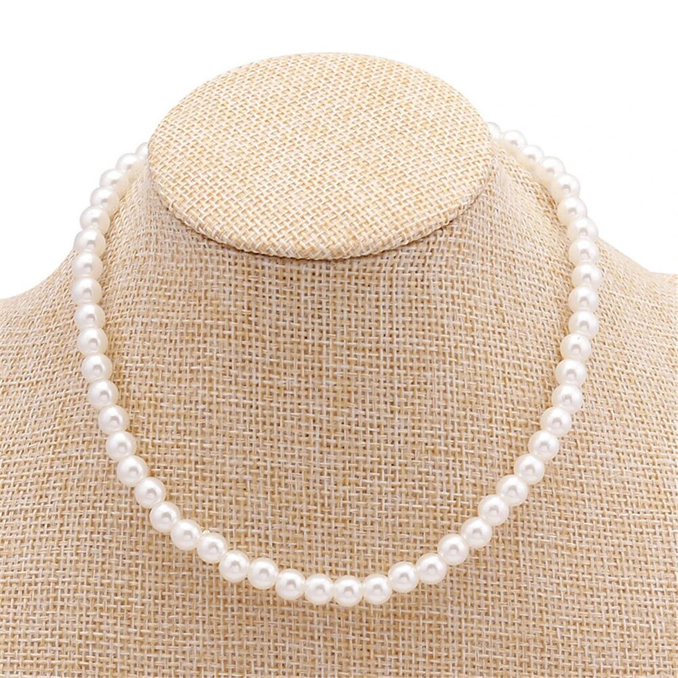 Thumbnail: Exquisite Imitation Pearl Choker Fashion Necklaces Simple Clavicle Chain Weddin