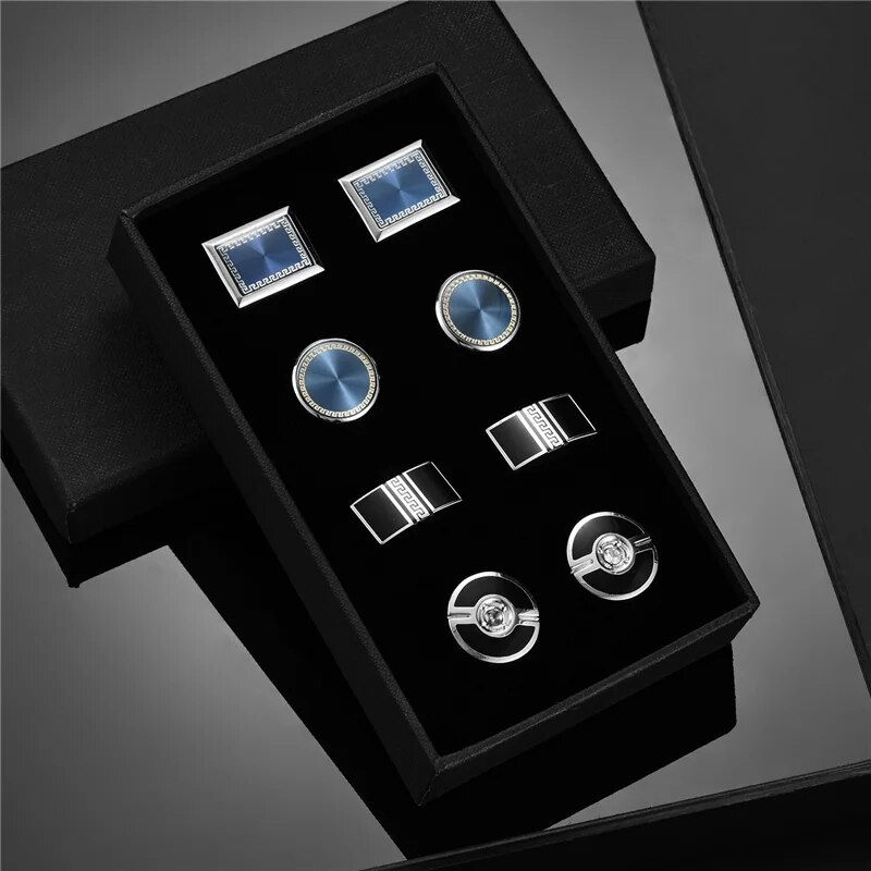 Thumbnail: 4 Pairs CuffLinks For Mens Wedding Souvenirs Guests Gift Man Shirt Cufflink Wit