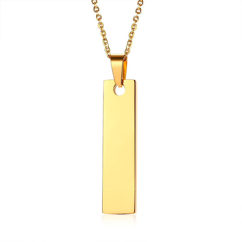 ภาพขนาดย่อ: Personalized Women Bar Necklaces Pendant Custom Name Stainless Steel Charm Fema