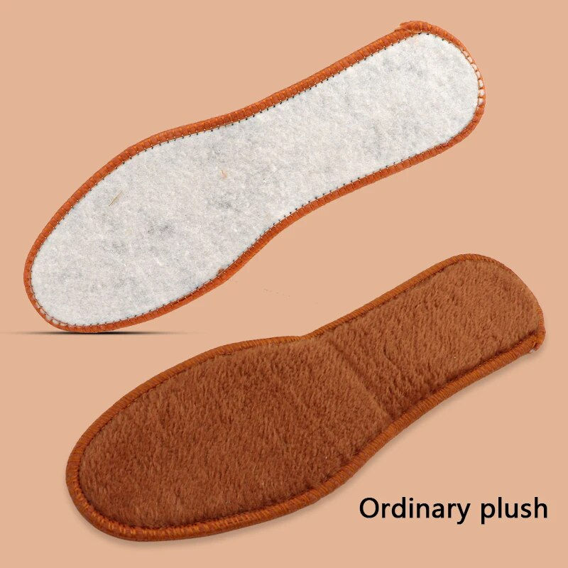 Miniaturebillede: 1Pair Thicken Plush Insoles Men Women Heating Shoe Pads Winter Warm Shoes Insol