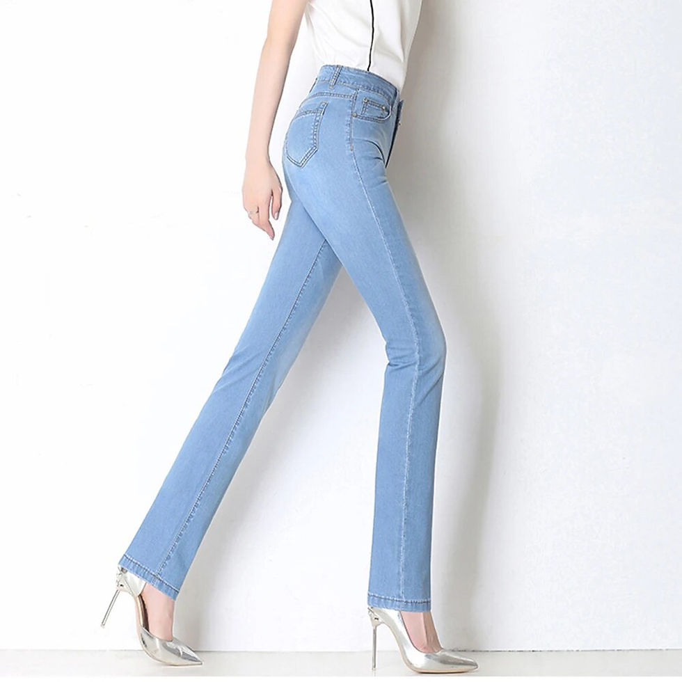 Thumbnail: Womens Skinny Thin Denim Jeans For Summer Straight Slimming Fit Pencil Feet Str