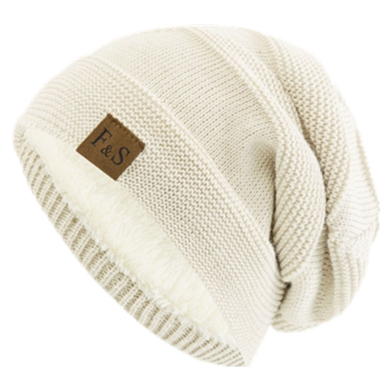 Thumbnail: New Unisex Slouchy Winter Hats Add Fur Lined Men And Women Warm Beanie Cap Casu