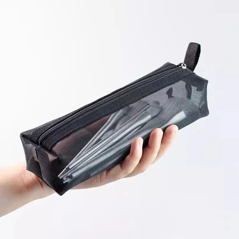 Miniatura: 1/3pcs Mesh Clear Cosmetic Bags Small Large Black Makeup Bag Portable Travel To