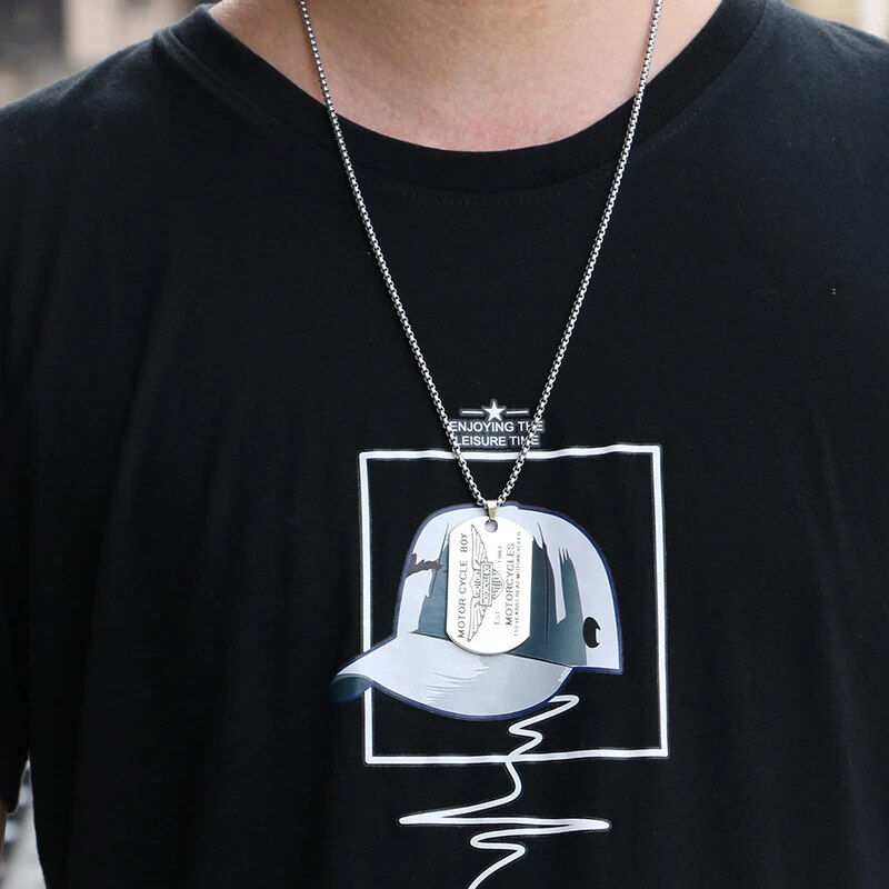 Thumbnail: Chaoren Versatile Air Force Military Brand Necklace Male Personality Street Pen