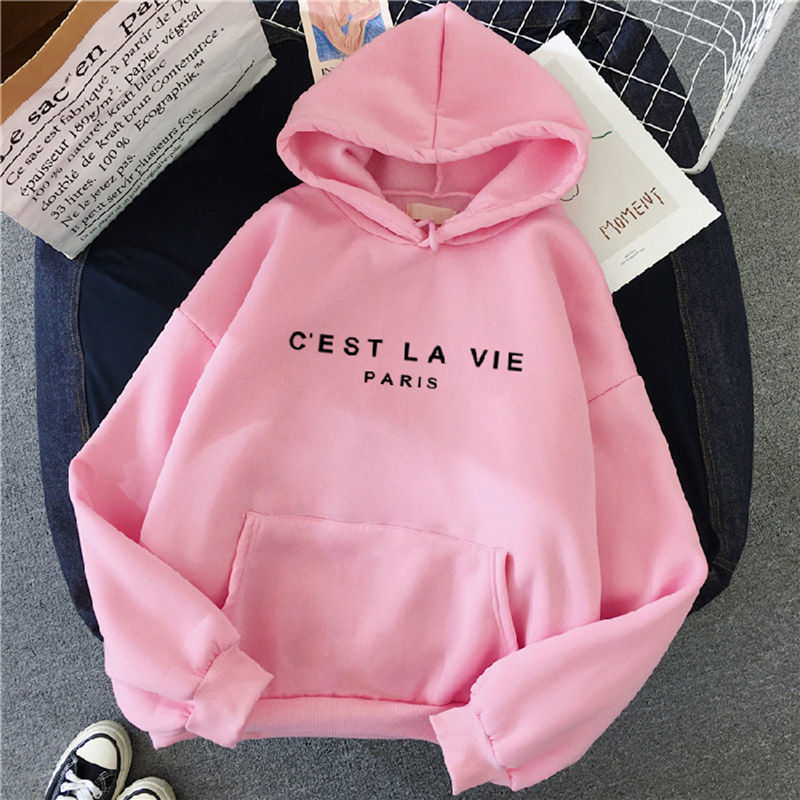 Thumbnail: Women Casual Print Loose Hoodies Spring Long Sleeve Hooded Sweatshirt Harajuku 