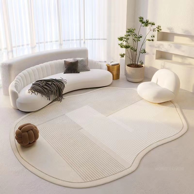 Thumbnail: VIKAMA Simple Dirty Resistant Faux Cashmere Rug Cream Style Sofa Easy Care Non-