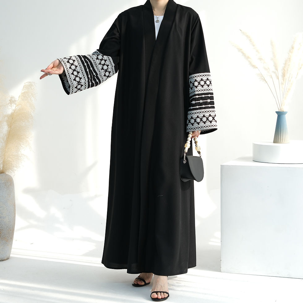 Thumbnail: Fashion Embroidery Kimono Oversized Muslim Robe Abaya Syari Female Full Length