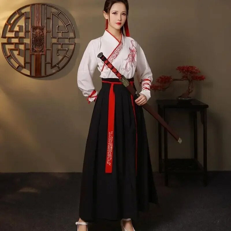 Thumbnail: Streetwear Casual Chinese Traditional Dress Chinese Hanfu Dress Women Clothing