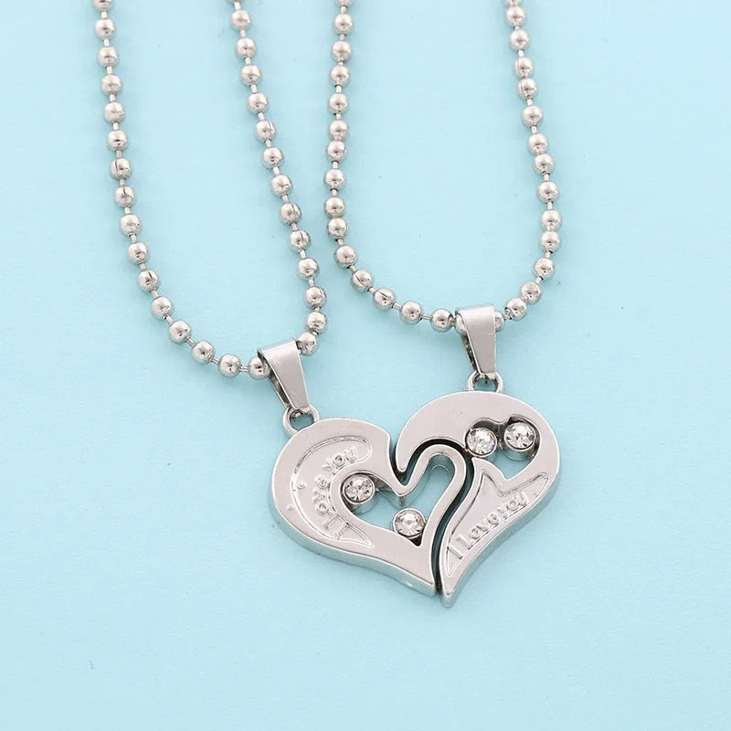 Sīktēls: Good Simple Quality Couple Pendant Necklace Electrocardiogram,Magnetic Heart,Pe