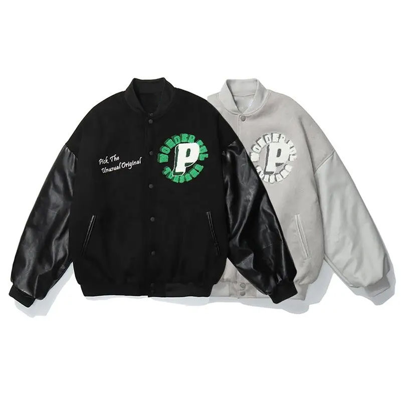 Thumbnail: Vintage Varsity Jackets For Men Punk Gothic Coats Embroidery 2023 Hip Hop Haraj