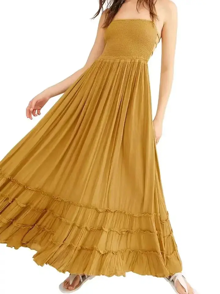 Thumbnail: 2024 Beach Dress Sexy Dresses Boho Bohemian People Holiday Summer Long Backless