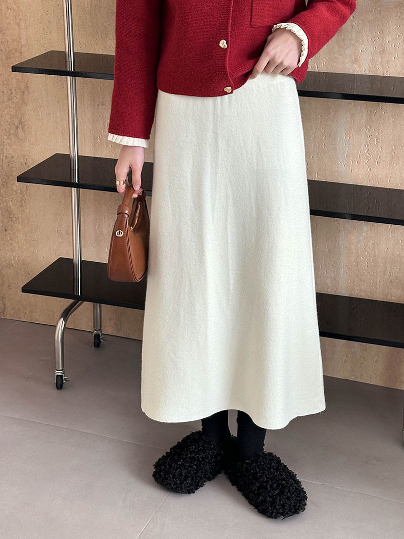 Thumbnail: Winter Korean Style A- Line Skirt Slim Fit Slimming And Fashionable