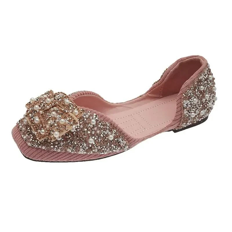Miniatura: Women Fashion Flat Single Shoes Feamle Autumn Pointed Toe Shoes Flat Loafers So