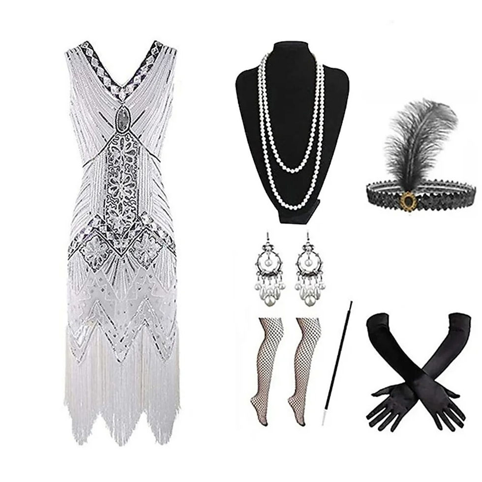 Miniature : Retro Vintage Roaring 20s 1920s Flapper Dress Costume Outfits The Great Gatsby
