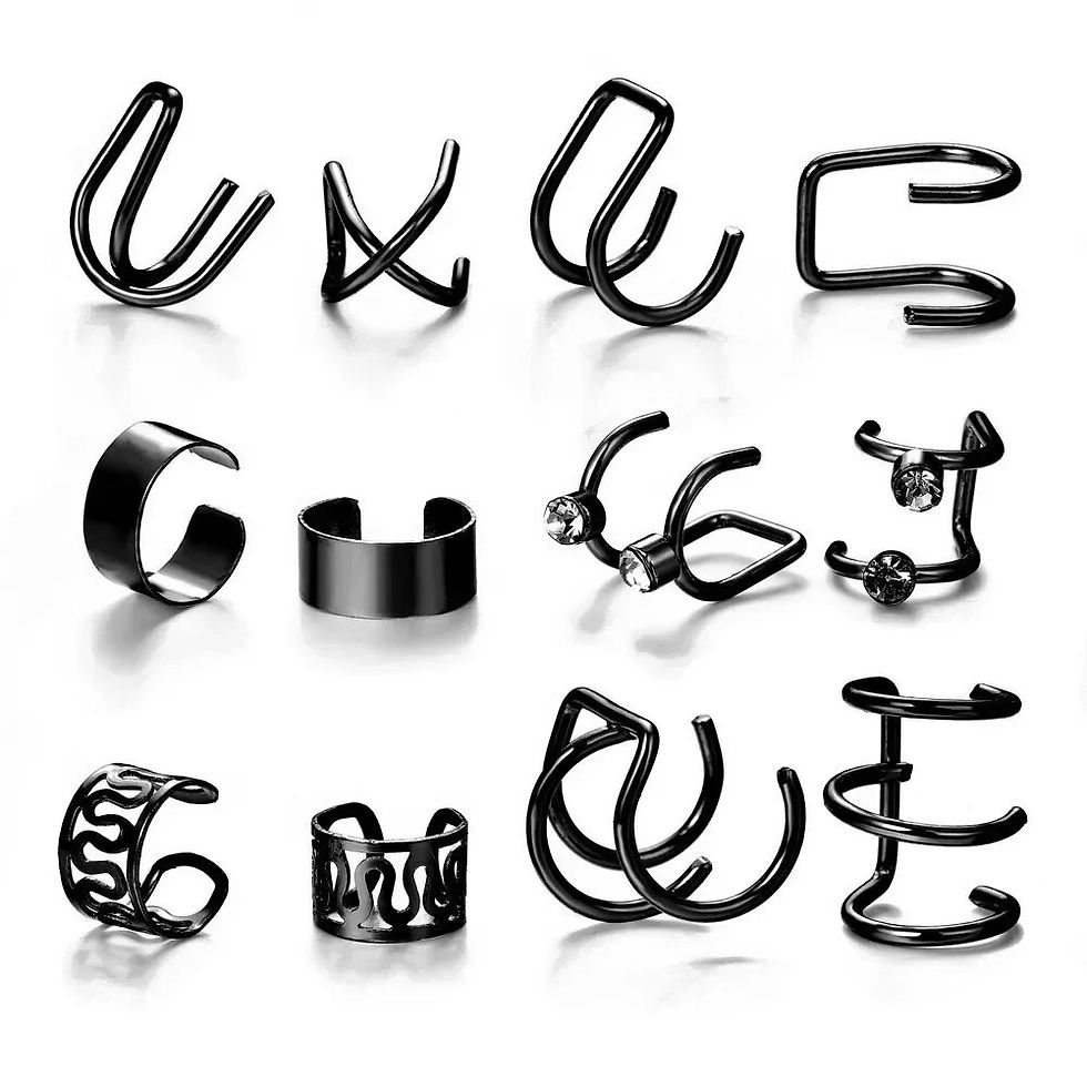 Thumbnail: Silver Color Leaves Clip Earrings for Women Men Creative Simple C Ear Cuff Non-