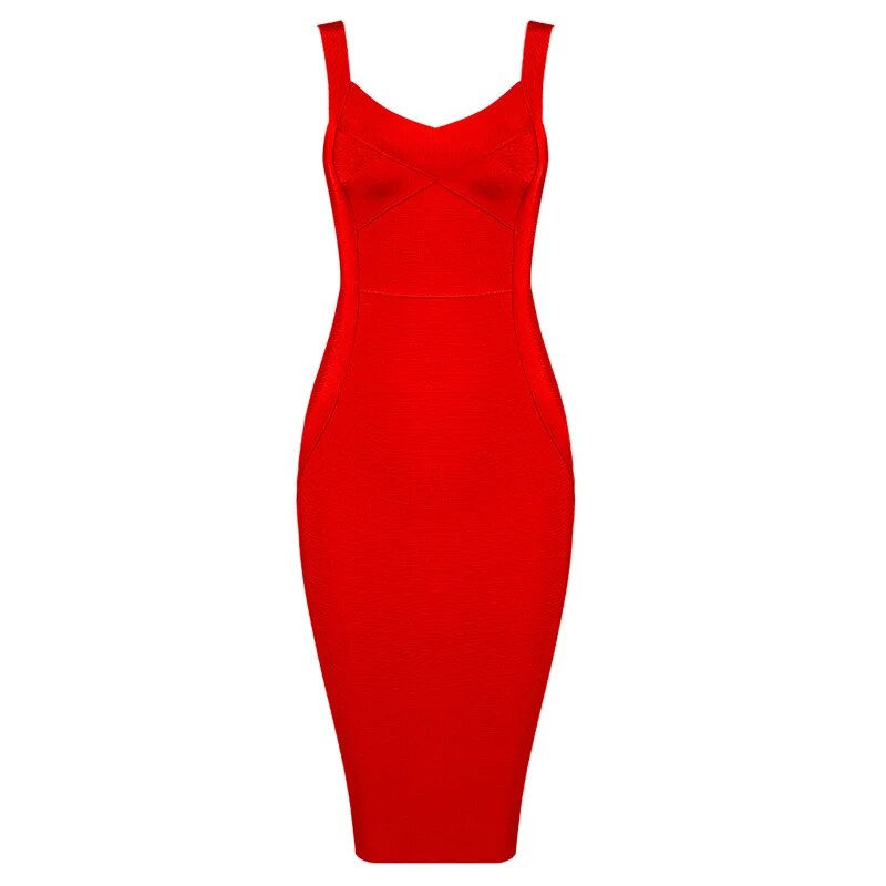 Thumbnail: High Quality Women Sleeveless Rayon Bandage Dress Celebrity Elegant Green Purpl