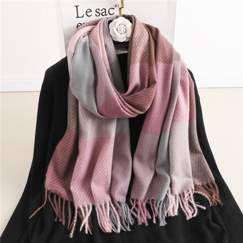 Miniatura: Winter New Scarf Cashmere Check Pattren All-match Color Matching Scarf
