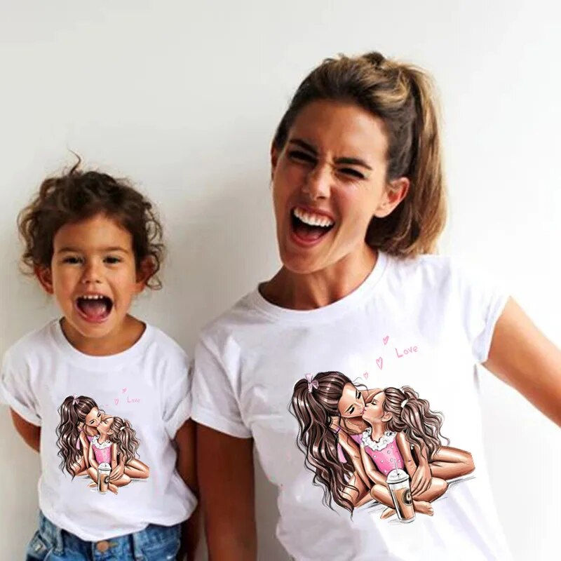 Thumbnail: Cute Mother Kids Family Matching Outfits Summer Mother Daughter Matching Clothe