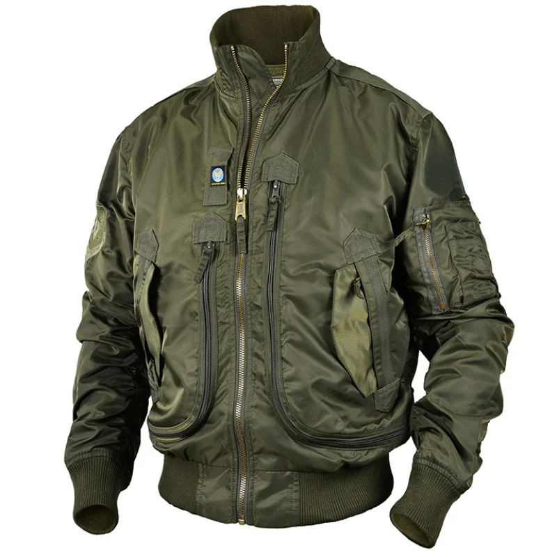 Thumbnail: Men Climbing Ma-1 Jackets Big Pocket Pilot Baseball Working Clothes Coat Armygr