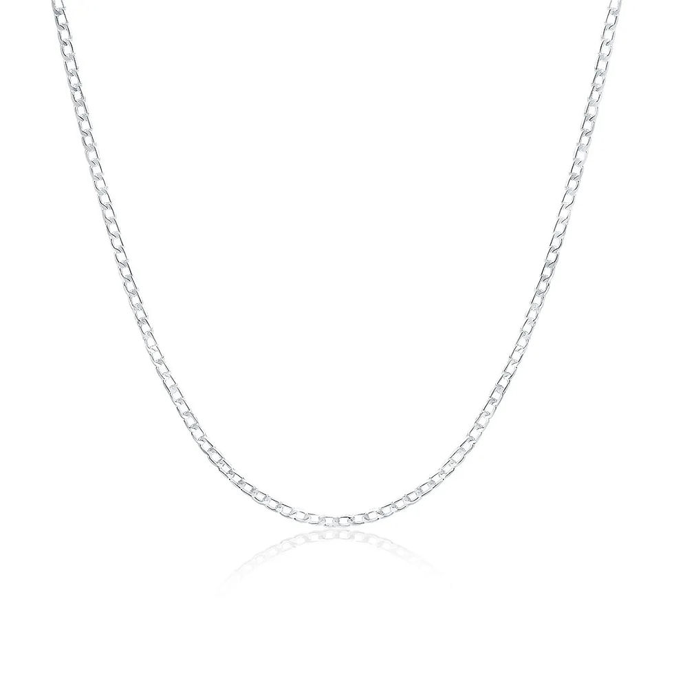 Thumbnail: Men's 925 Sterling Silver Necklace 2/4/6/8/10/12MM 40-75cm Face Chain Necklace