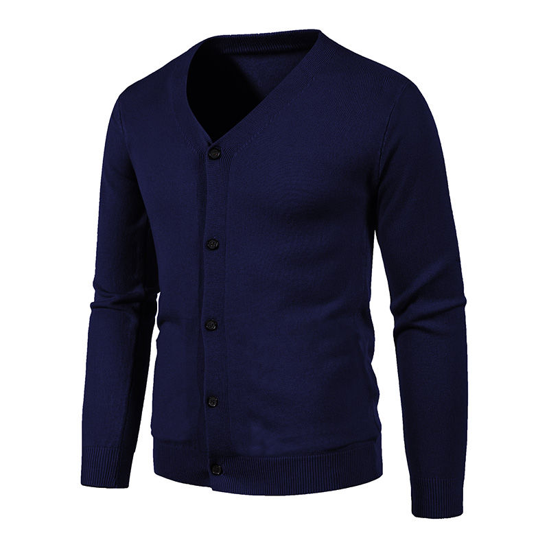 Thumbnail: 2024 M-5XL Autumn Men's Knitted Cardigan Thin V-neck Basic Elastic Slim Fit Thi