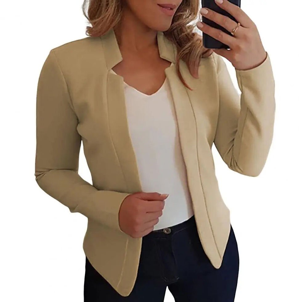 Miniatura: 2022 European and American fashion lapel cardigan mid -length temperament suit 