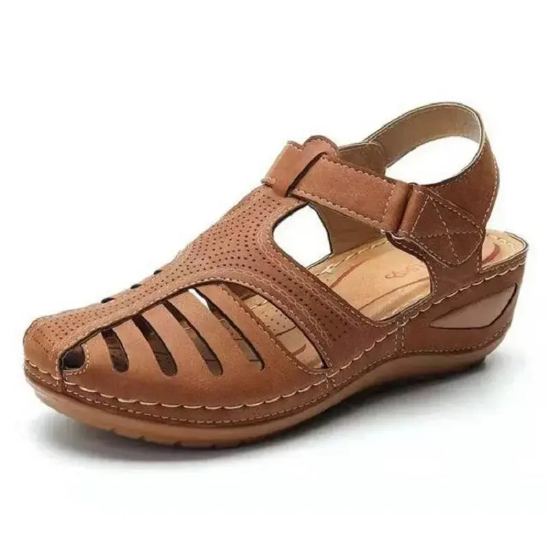 Thumbnail: New Summer Women Wedge Sandals Premium Orthopedic Open Toe Sandals Vintage Anti